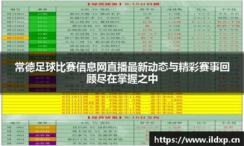 常德足球比赛信息网直播最新动态与精彩赛事回顾尽在掌握之中