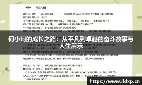 何小珂的成长之路：从平凡到卓越的奋斗故事与人生启示